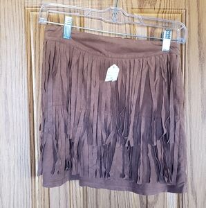 Bwear Brown Fringe Skirt for Kids